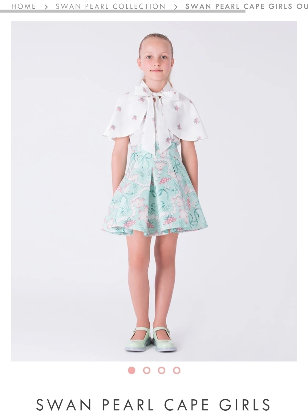 Cape Girls Aqua Floral Skirt Set